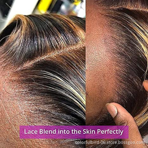 Highlight Bob Wig Perruques Court Cheveux Humains Straight Bob 4x1Wig Humain Hair Ombre 4 27 Highlight Wig Peruvian Bob Wig
